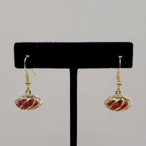 VINTAGE Gold-Tone Cage Dangle Earrings